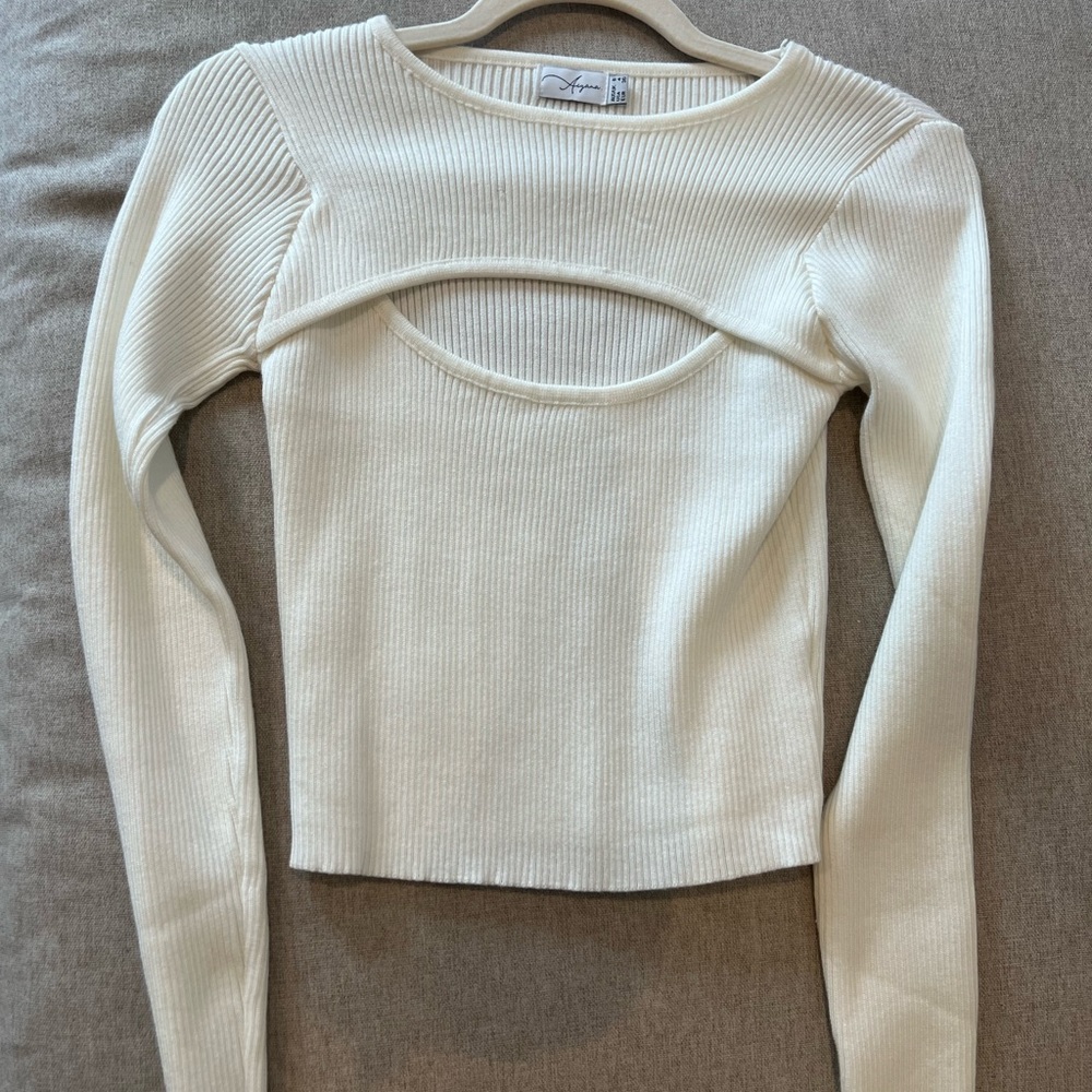 White Sweater with cut out